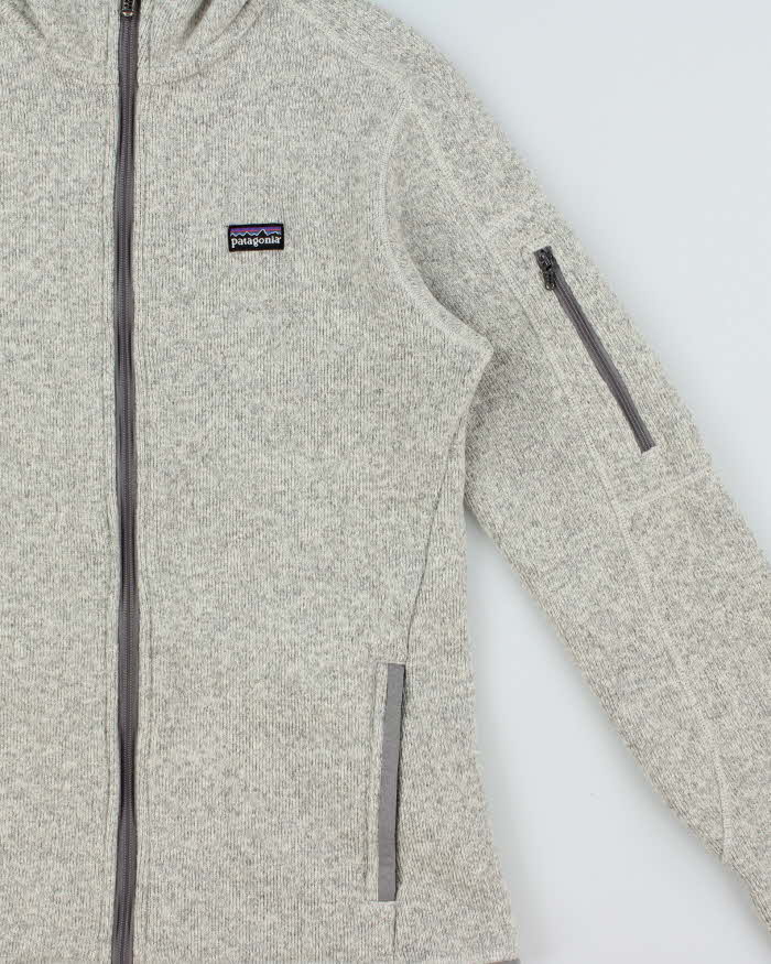 Vintage Patagonia Women's Marl Grey 'Better Sweater' Hooded Full-Zip Fleece - M