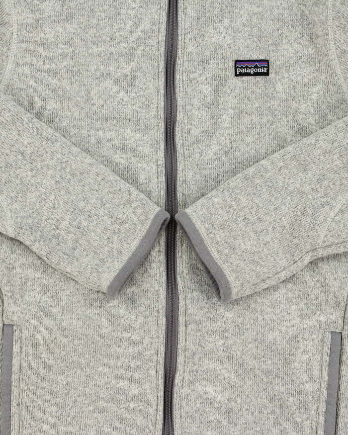 Vintage Patagonia Women's Marl Grey 'Better Sweater' Hooded Full-Zip Fleece - M