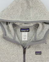 Vintage Patagonia Women's Marl Grey 'Better Sweater' Hooded Full-Zip Fleece - M
