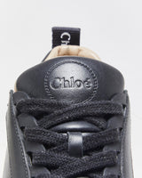 Chloe Women's Black Lauren Calfskin Leather Lace-Up Low Top Trainers - UK5