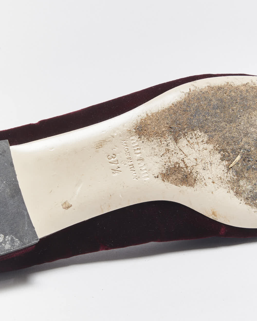 Vintage Miu Miu Women's Bordeaux Velvet Crystal Embellished Smoking Slipper Ballet Flats - UK4.5