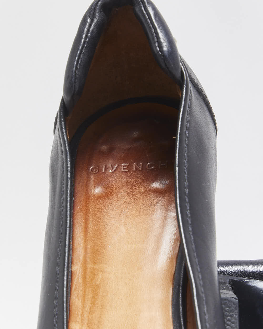 Vintage Givenchy Women's Leather Gold Buckle Block Heel Court Shoes - UK5