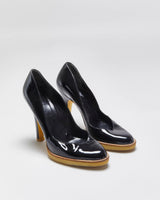 Vintage Y2K 00s Gucci Women's 'Nightfall Diva' Black Patent Leather Rubber Sole Pumps - UK4.5