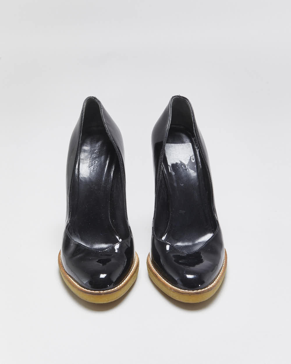 Vintage Y2K 00s Gucci Women's 'Nightfall Diva' Black Patent Leather Rubber Sole Pumps - UK4.5