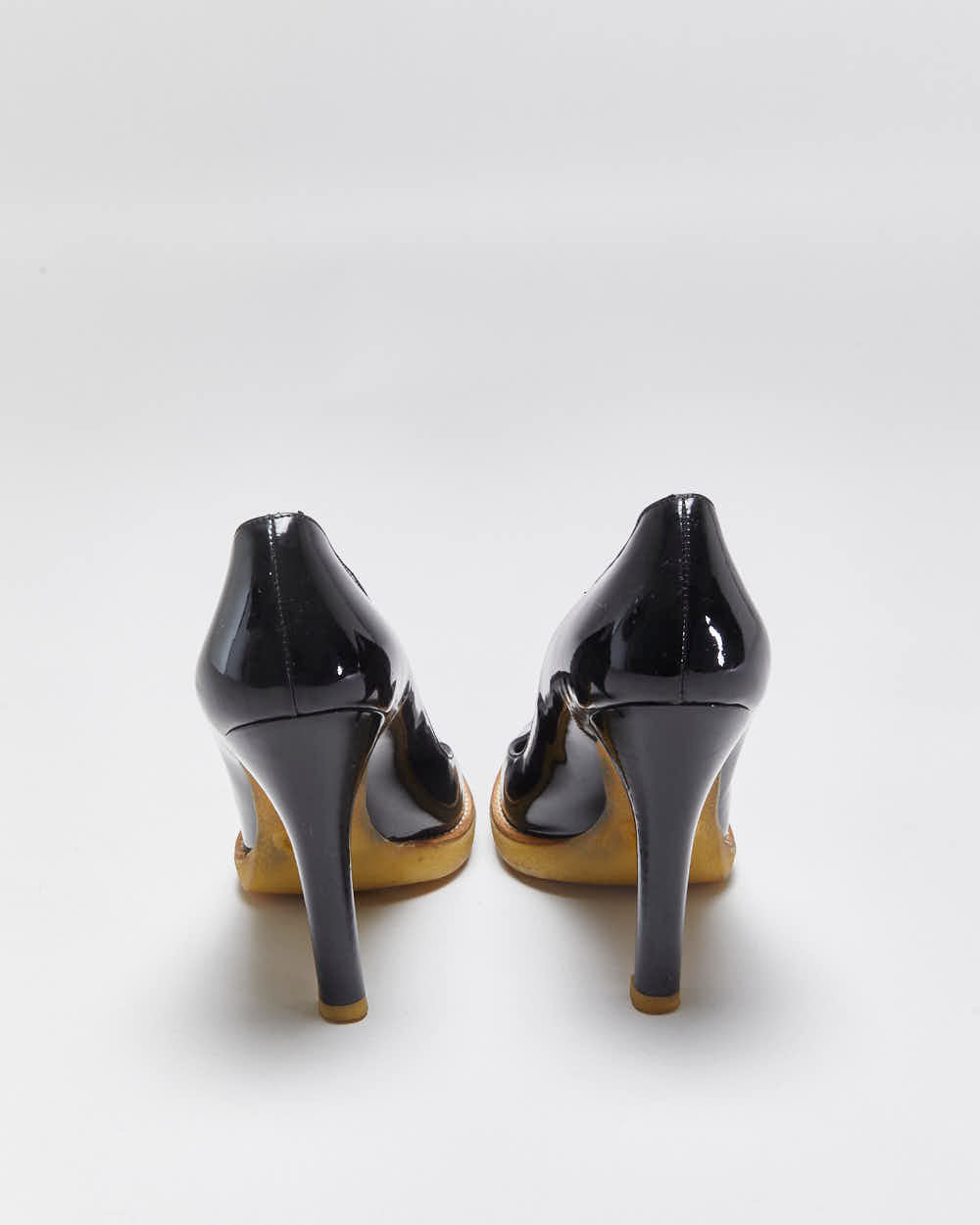 Vintage Y2K 00s Gucci Women's 'Nightfall Diva' Black Patent Leather Rubber Sole Pumps - UK4.5