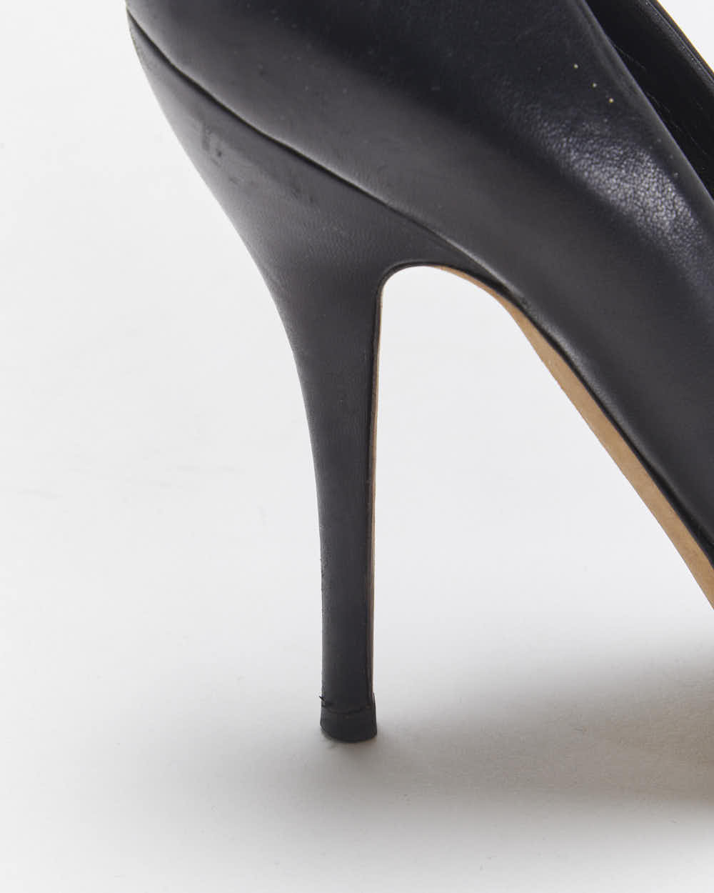 Vintage Y2K 00s Gucci Women's Black Leather Platform Pointed Toe Stiletto Heel Pumps - UK2