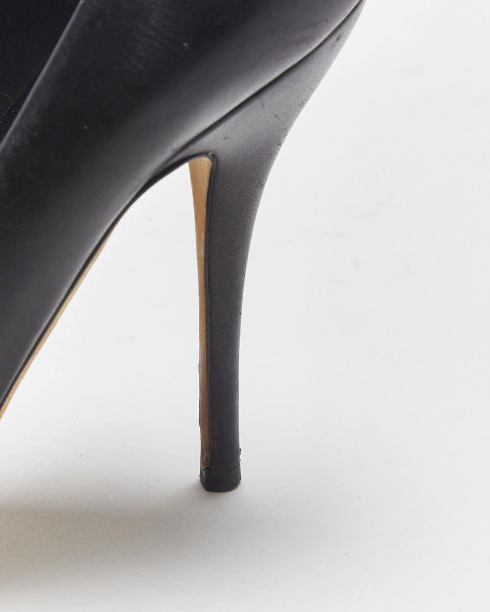 Vintage Y2K 00s Gucci Women's Black Leather Platform Pointed Toe Stiletto Heel Pumps - UK2