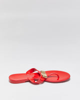 Salvatore Ferragamo Women's Red Farelia Jelly Flip Flop Sandals - UK4