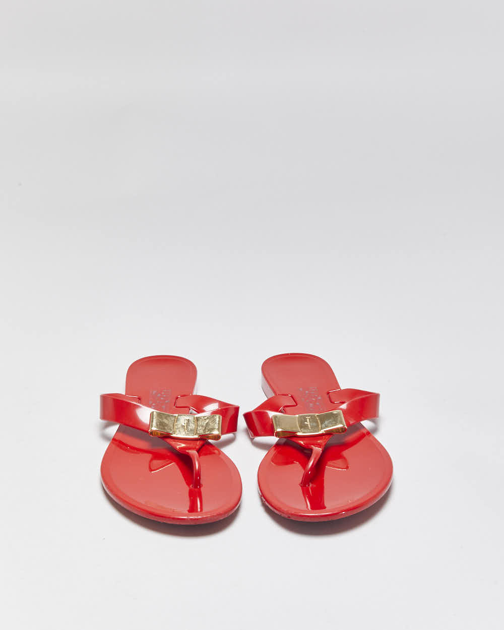 Salvatore Ferragamo Women's Red Farelia Jelly Flip Flop Sandals - UK4
