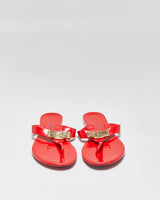 Salvatore Ferragamo Women's Red Farelia Jelly Flip Flop Sandals - UK4