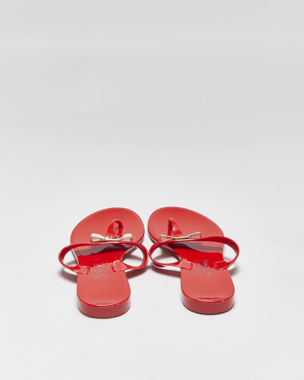 Salvatore Ferragamo Women's Red Farelia Jelly Flip Flop Sandals - UK4