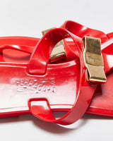 Salvatore Ferragamo Women's Red Farelia Jelly Flip Flop Sandals - UK4