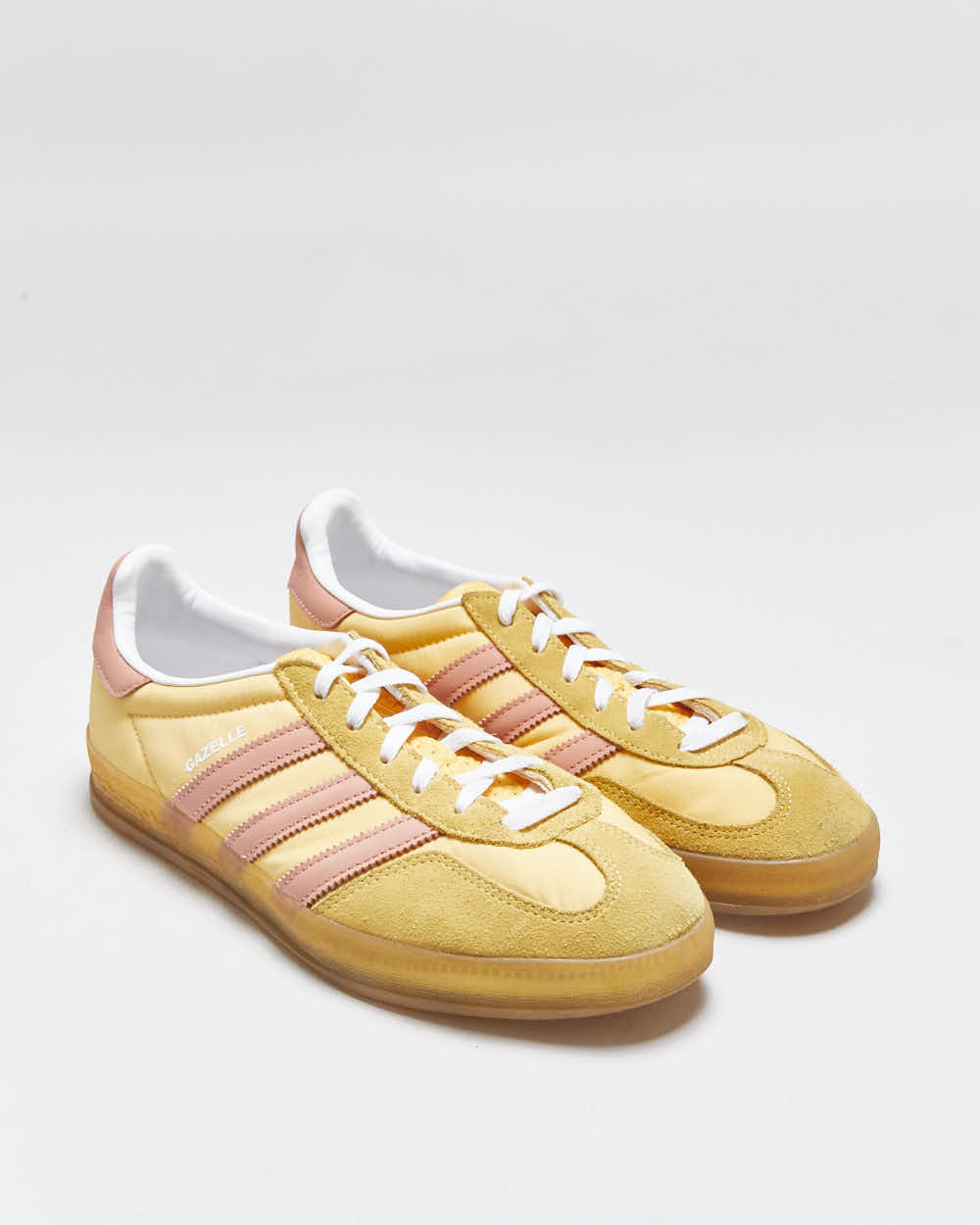 2023 Adidas Women's Gazelle Indoor 'Almost Yellow, Wonder Quartz &amp; Gum' Trainers - UK7.5