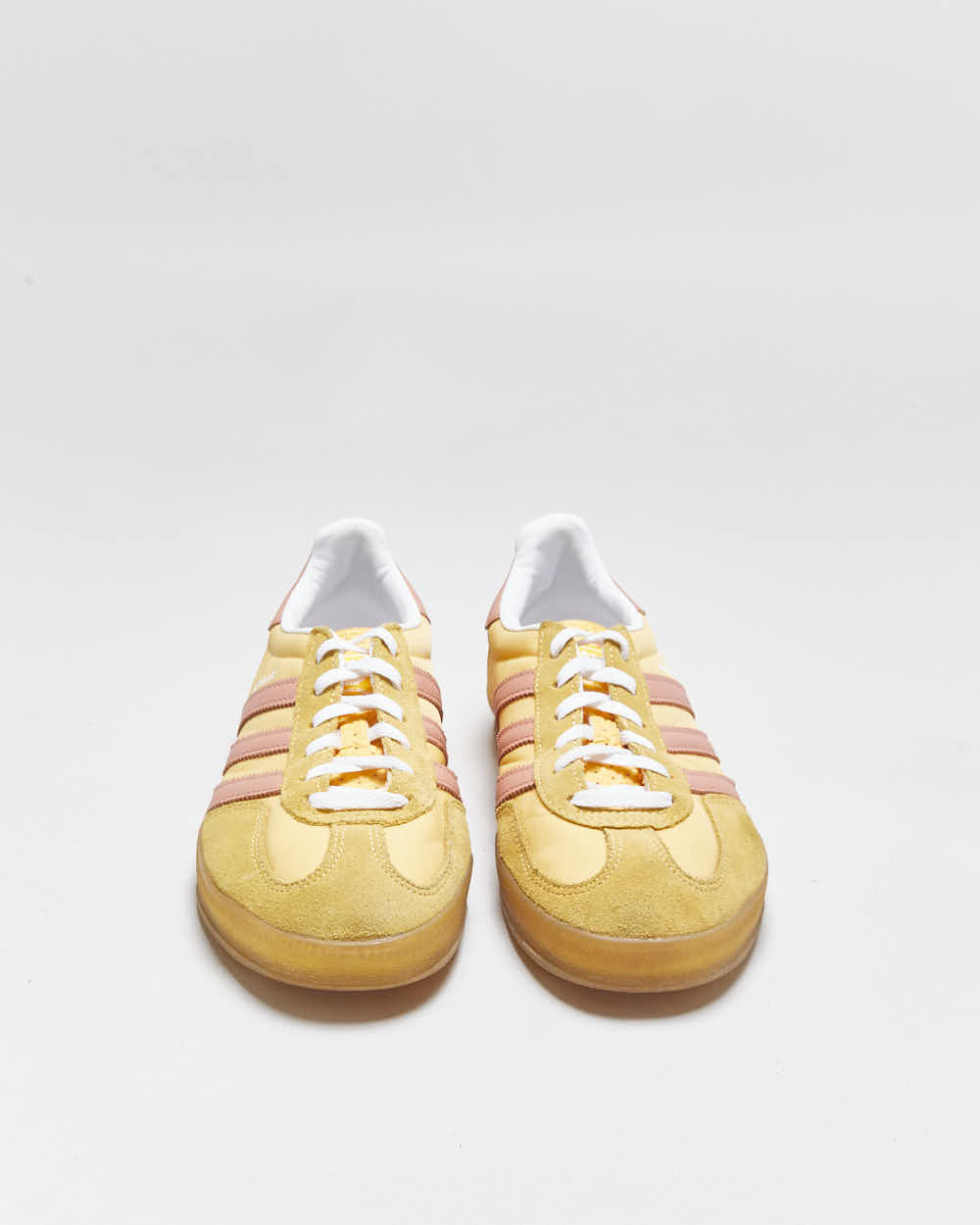 2023 Adidas Women's Gazelle Indoor 'Almost Yellow, Wonder Quartz &amp; Gum' Trainers - UK7.5