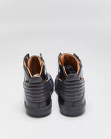 2022 Bally Women's Etman/025 Navy Rubberised / Black Patent Leather High Top Trainers - UK5.5