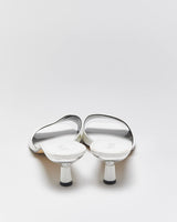 Vintage Michael Michael Kors Women's White Patent Leather Square Toe Kitten Heel Mules - UK8