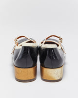 Vintage Chie Mihara 'Idan' Women's Patent Leather Square Toe Block Heel Mary Janes - UK5