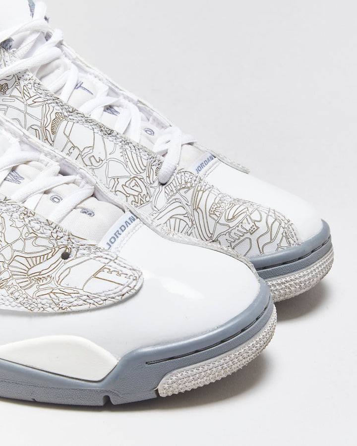2022 Nike Air Jordan Dub Zero GS 'Laser White/Cool Grey' Trainers - UK4