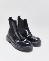 Salvatore Ferragamo Women's Varsi Black Patent Leather Chelsea Boots - UK5.5