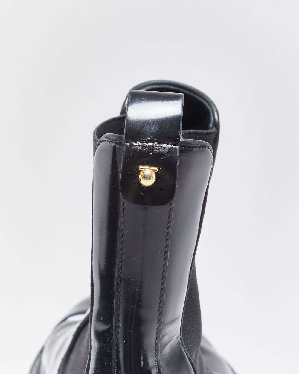 Salvatore Ferragamo Women's Varsi Black Patent Leather Chelsea Boots - UK5.5