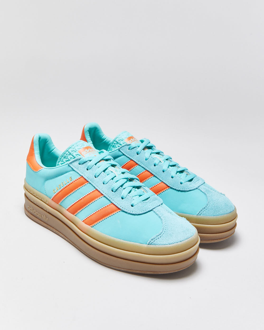 DS 2024 Adidas Gazelle Bold Mint Rush/Impact Orange Women's Platform Trainers - UK7.5