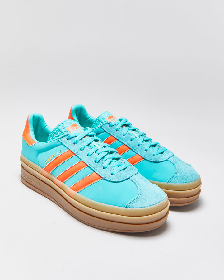 DS 2024 Adidas Gazelle Bold Mint Rush/Impact Orange Women's Platform Trainers - UK7.5