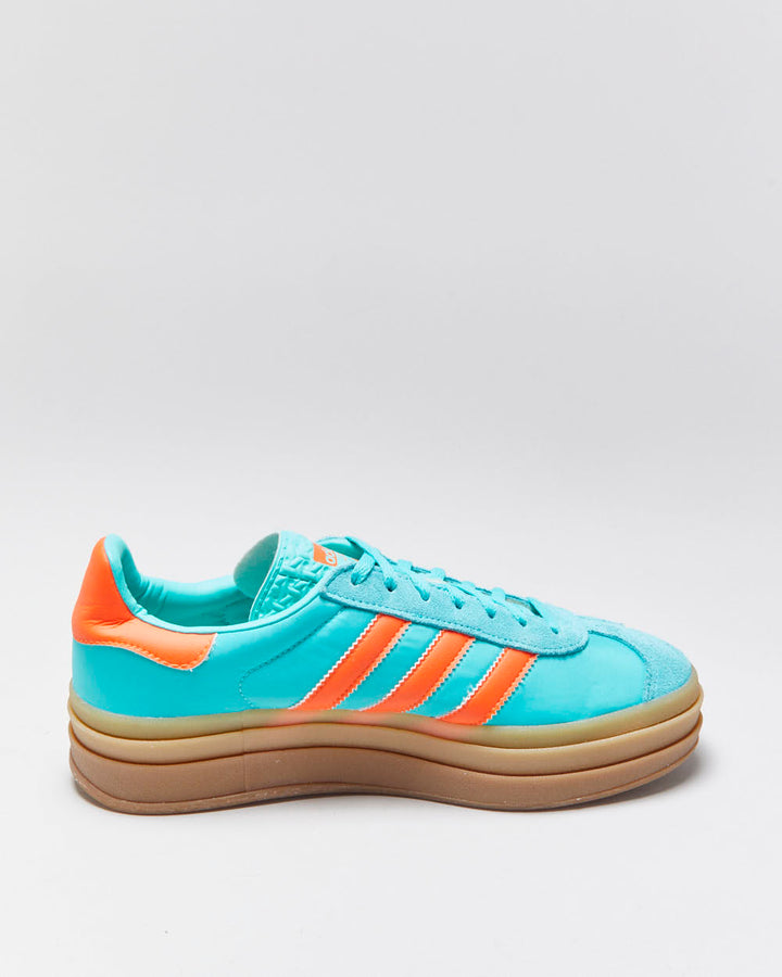 DS 2024 Adidas Gazelle Bold Mint Rush/Impact Orange Women's Platform Trainers - UK7.5