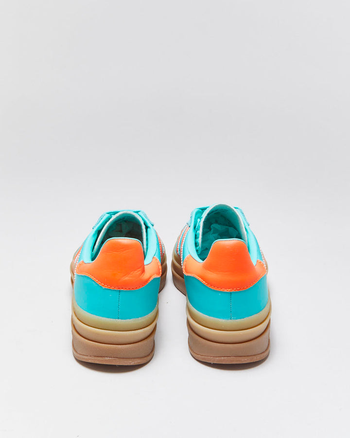 DS 2024 Adidas Gazelle Bold Mint Rush/Impact Orange Women's Platform Trainers - UK7.5
