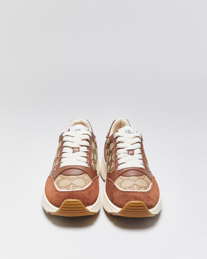DS 2022 Coach Signature Monogram Canvas/Suede Women's Strider Trainers - UK3