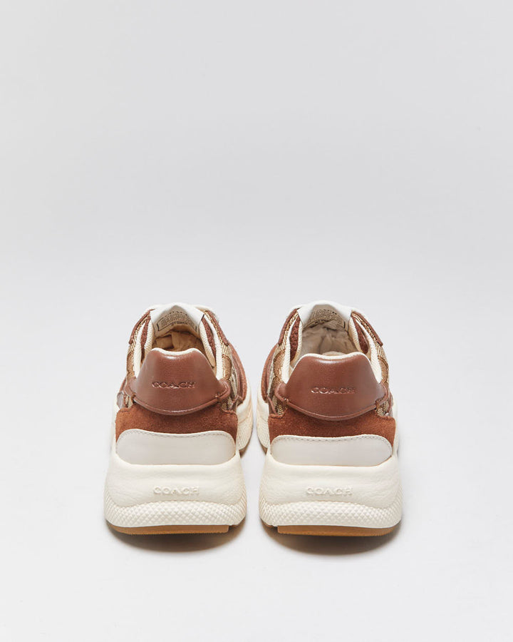 DS 2022 Coach Signature Monogram Canvas/Suede Women's Strider Trainers - UK3