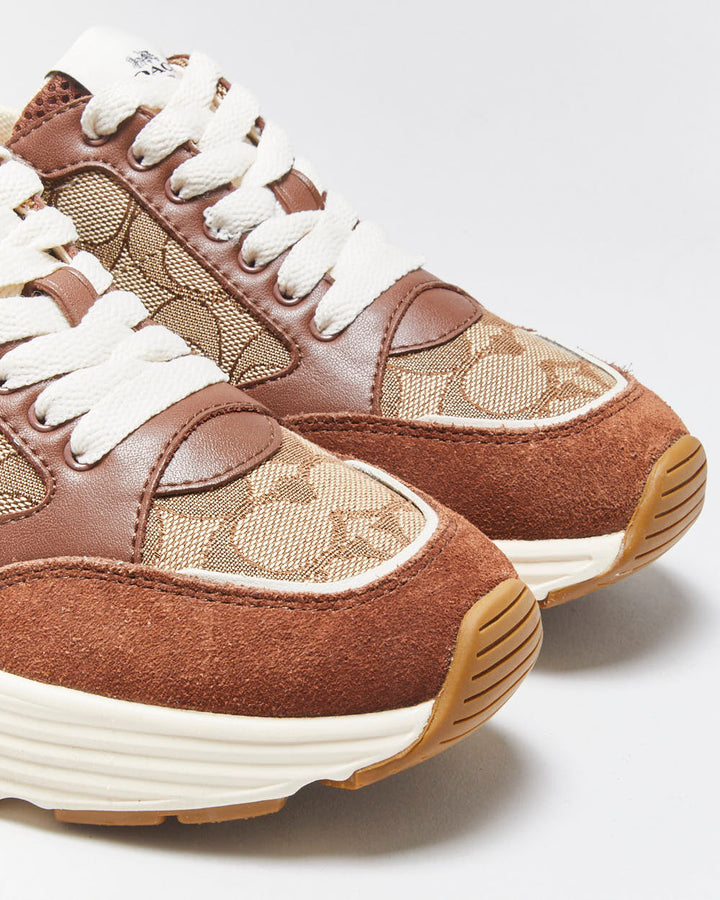 DS 2022 Coach Signature Monogram Canvas/Suede Women's Strider Trainers - UK3