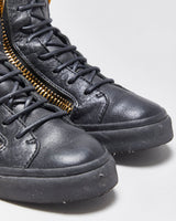 Guiseppe Zanotti Black Leather Women's High-Top Coby Trainers - UK3