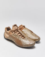 2006 Puma Future Cat Super Light Women's Gold Croc/Brown Suede Trainers - UK5