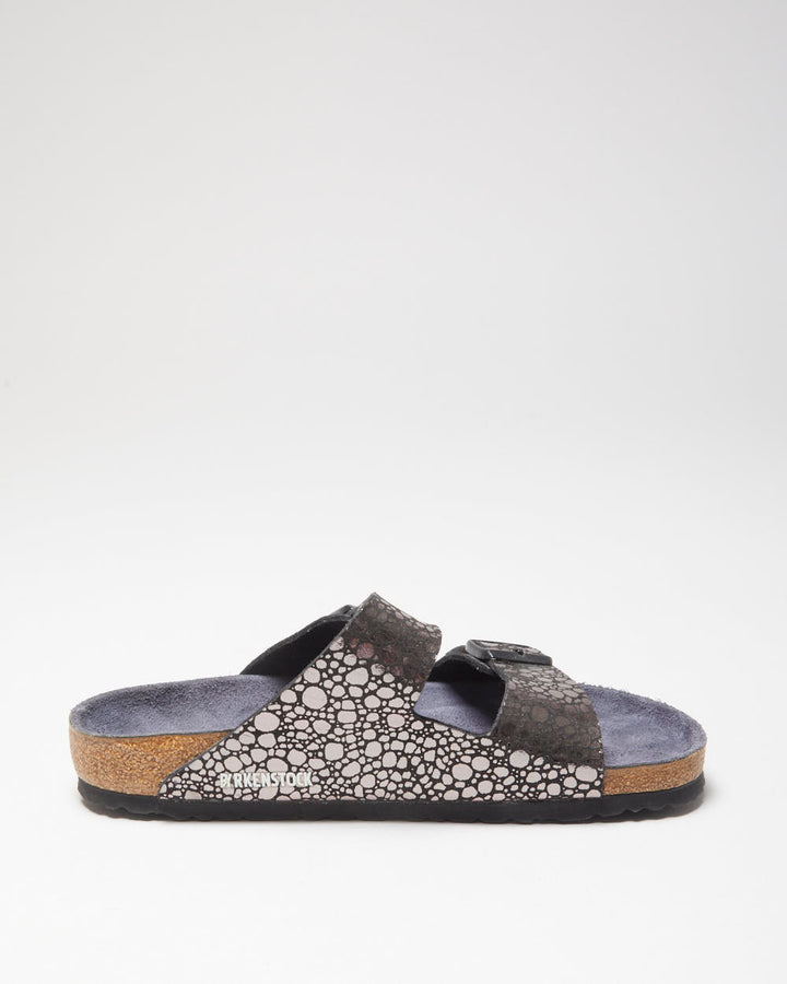 DS Birkenstock Arizona Birko Flor 'Metallic Stone' Two Strap Sandals - UK8