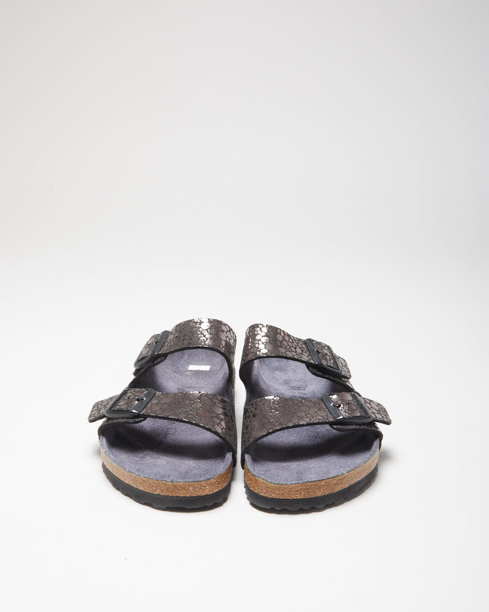 DS Birkenstock Arizona Birko Flor 'Metallic Stone' Two Strap Sandals - UK8