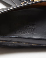 Salvatore Ferragamo Women's Black Patent Leather Gancini Horsebit Driving Loafers - UK7