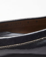 Salvatore Ferragamo Women's Black Patent Leather Gancini Horsebit Driving Loafers - UK7