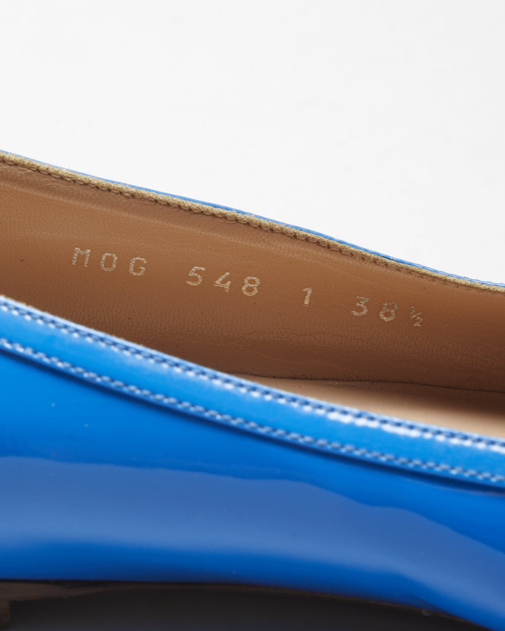 Valentino Garavani Women's Blu Vibrante Patent Leather Pointed Toe Bow Ballet Flats - UK5.5