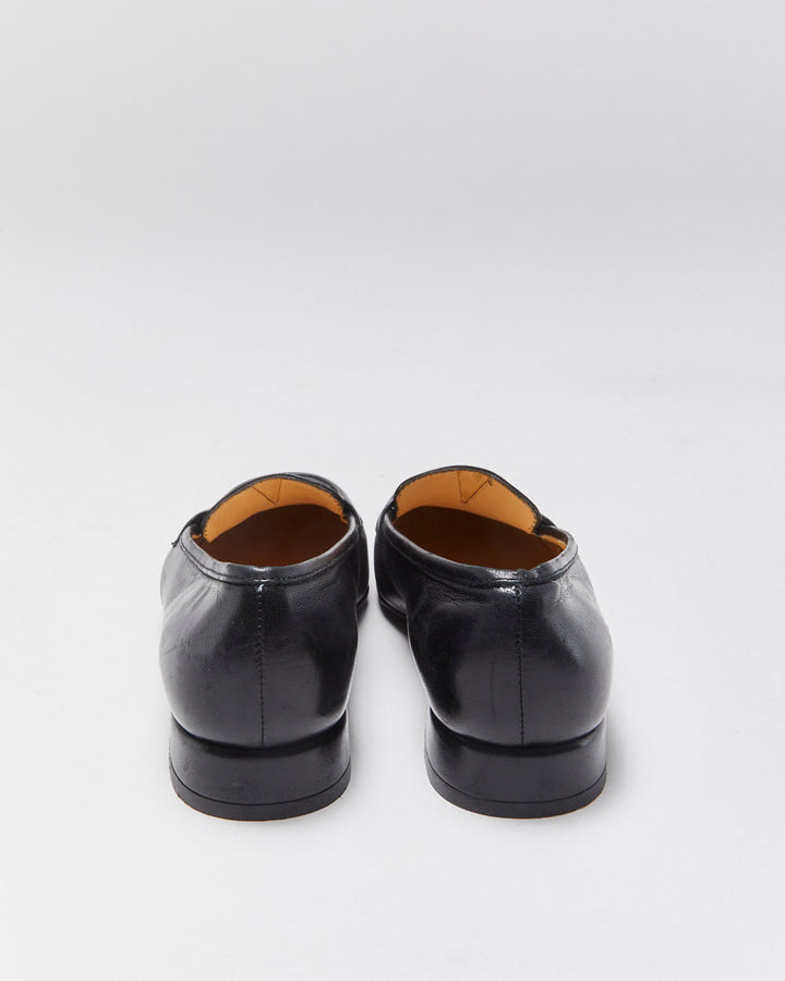 Salvatore Ferragamo Women's Black Leather Gancini Horesbit Heeled Loafers - UK3