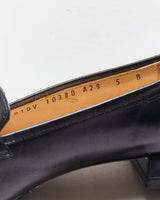 Salvatore Ferragamo Women's Black Leather Gancini Horesbit Heeled Loafers - UK3