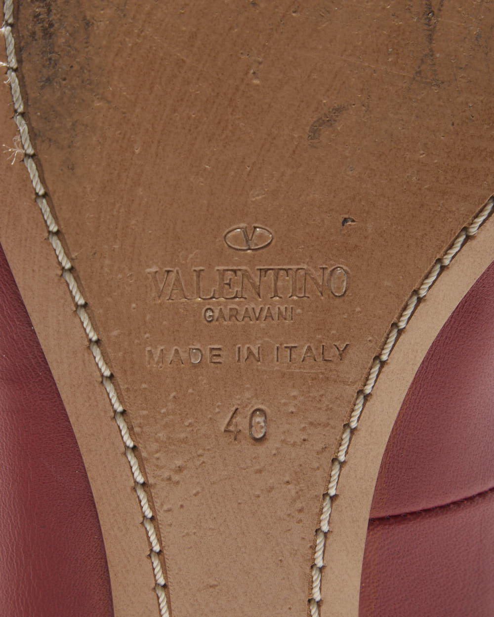 Valentino Garavani Women's Red Leather Ankle Wrap Ballerina Flat Court Shoes - UK7