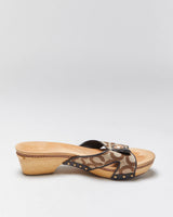 Vintage Coach Signature Monogram Canvas 'Lee' Open Toe Low Heel Clog Mules - UK7.5