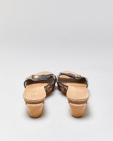 Vintage Coach Signature Monogram Canvas 'Lee' Open Toe Low Heel Clog Mules - UK7.5