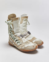 Vintage 2006 Y2K Diesel Women's Suede Leather Mid Calf Boxing Boots - UK4