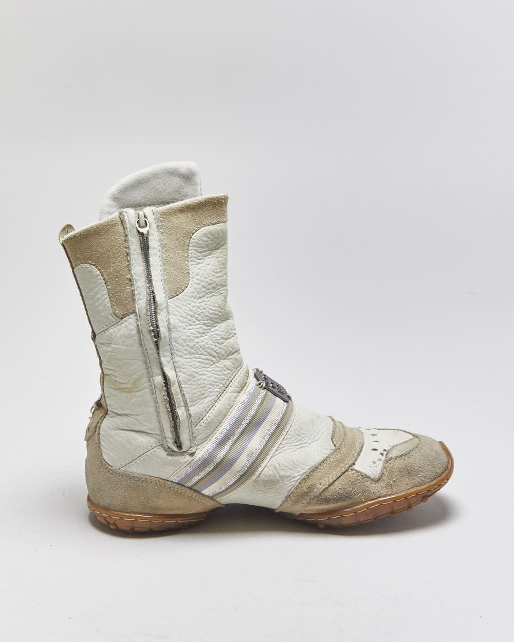 Vintage 2006 Y2K Diesel Women's Suede Leather Mid Calf Boxing Boots - UK4