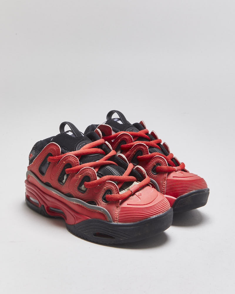 Osiris D3 2001 Women's Red Leather Arctic Camo Skate Shoes - UK4