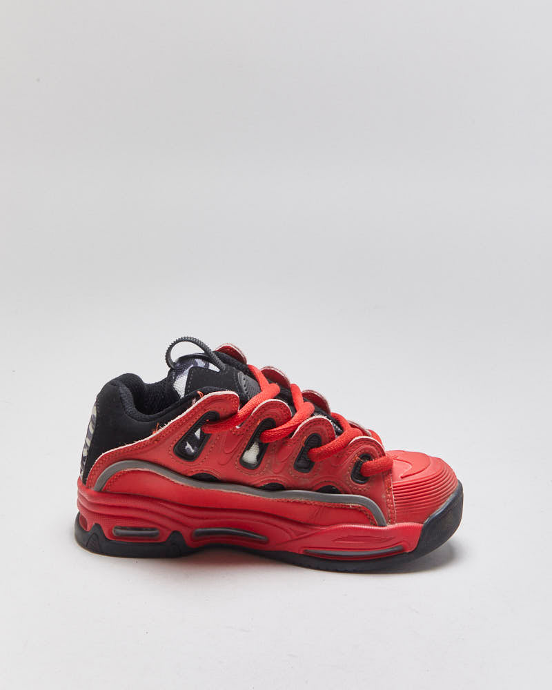 Osiris D3 2001 Women's Red Leather Arctic Camo Skate Shoes - UK4