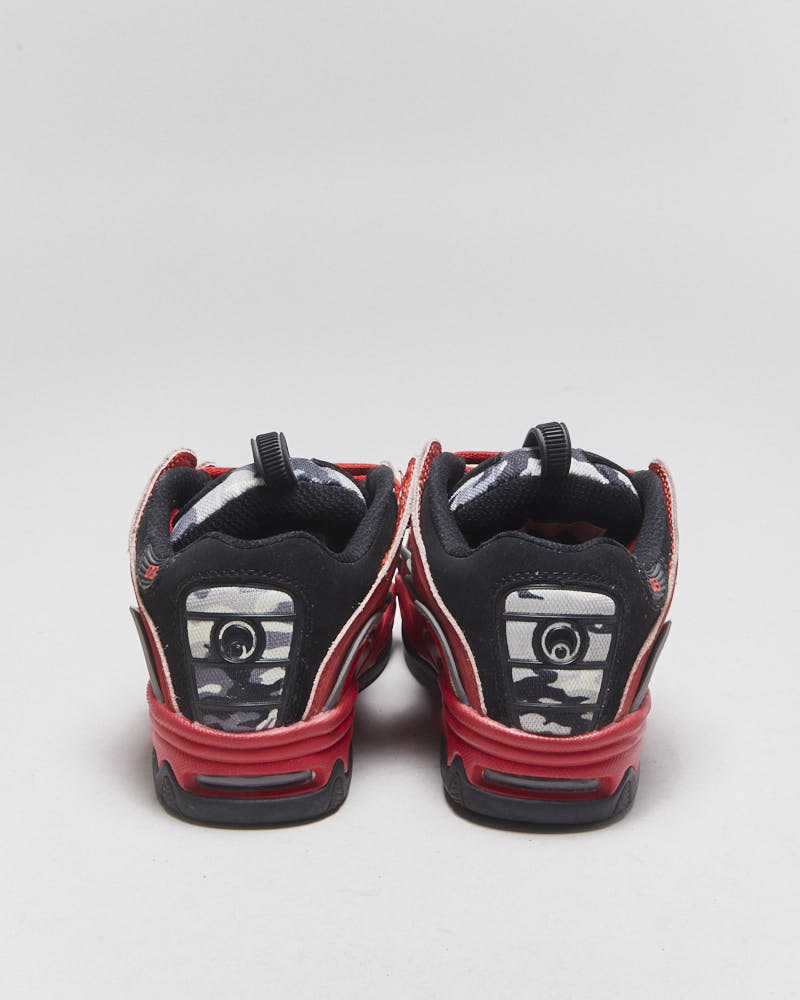 Osiris D3 2001 Women's Red Leather Arctic Camo Skate Shoes - UK4