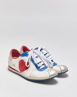 Vintage Y2K 00s Gucci Fifth Avenue Leather Monogram Canvas Heart Bowling Trainers - UK3
