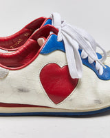Vintage Y2K 00s Gucci Fifth Avenue Leather Monogram Canvas Heart Bowling Trainers - UK3